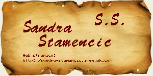 Sandra Stamenčić vizit kartica